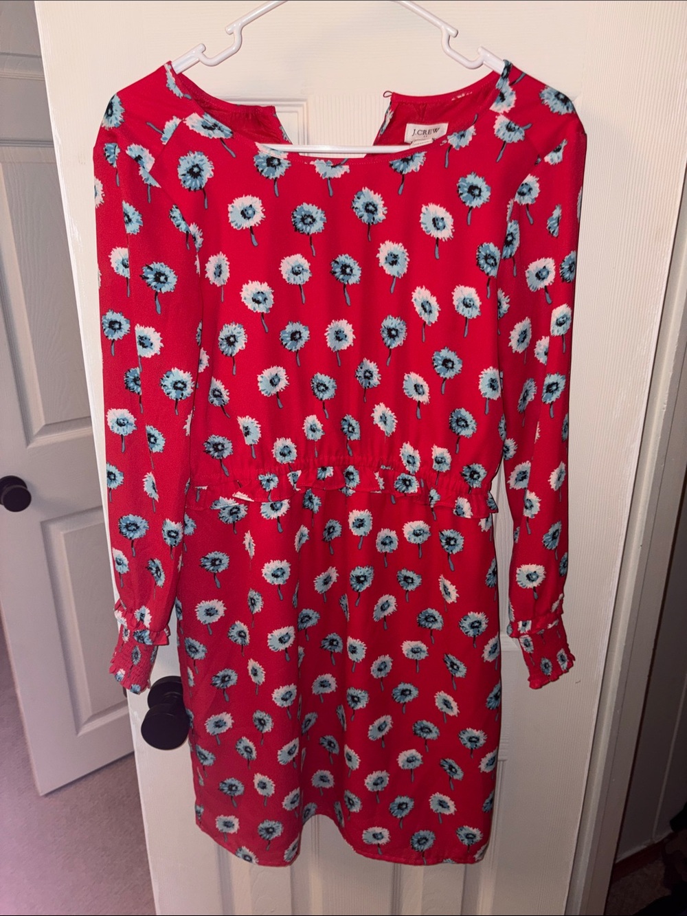 J. Crew Red Floral Long-Sleeve Women’s Dress